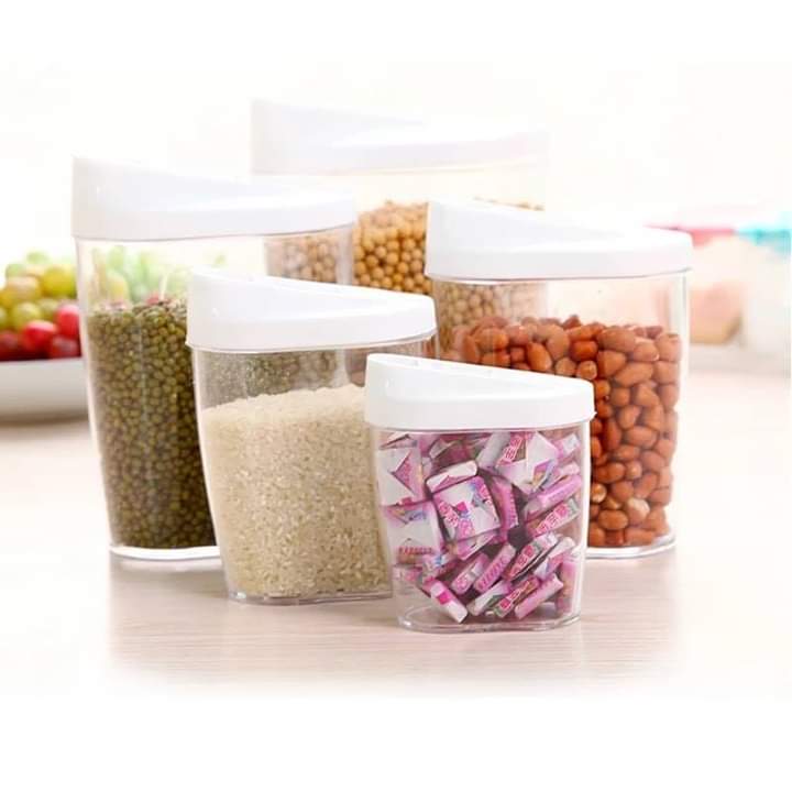 Moisture-Proof 5-piece Acrylic Jar set with Lids for Storage Spices