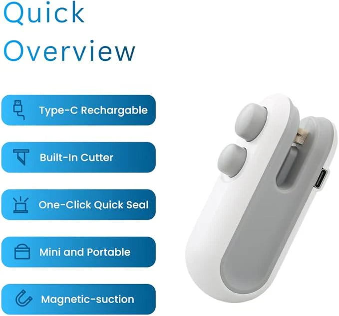 Mini Bag Sealer, USB-C Rechargeable