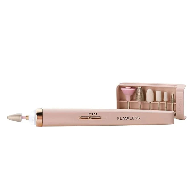 Flawless Salon Nails Kit, Electronic Nail File and Full Pedicure Tool