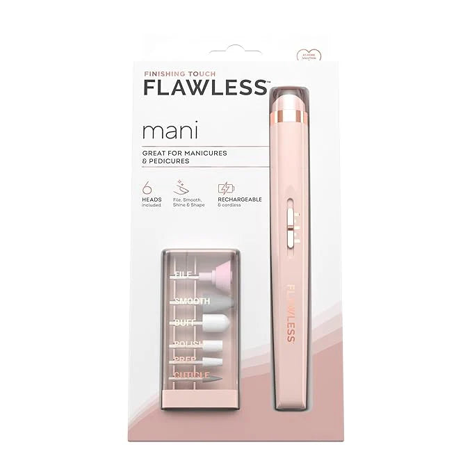 Flawless Salon Nails Kit, Electronic Nail File and Full Pedicure Tool