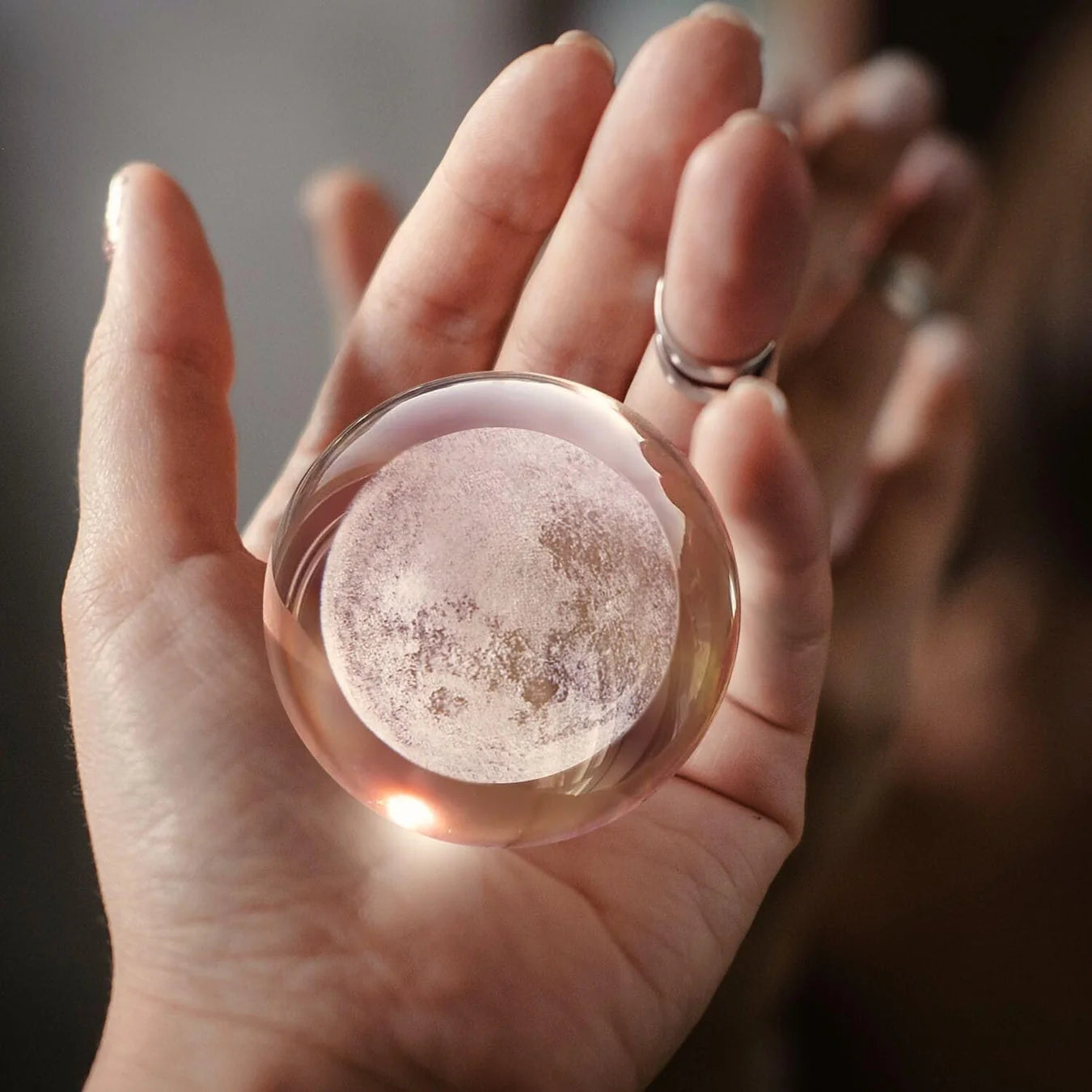 3D Moon Crystal Ball Night Light