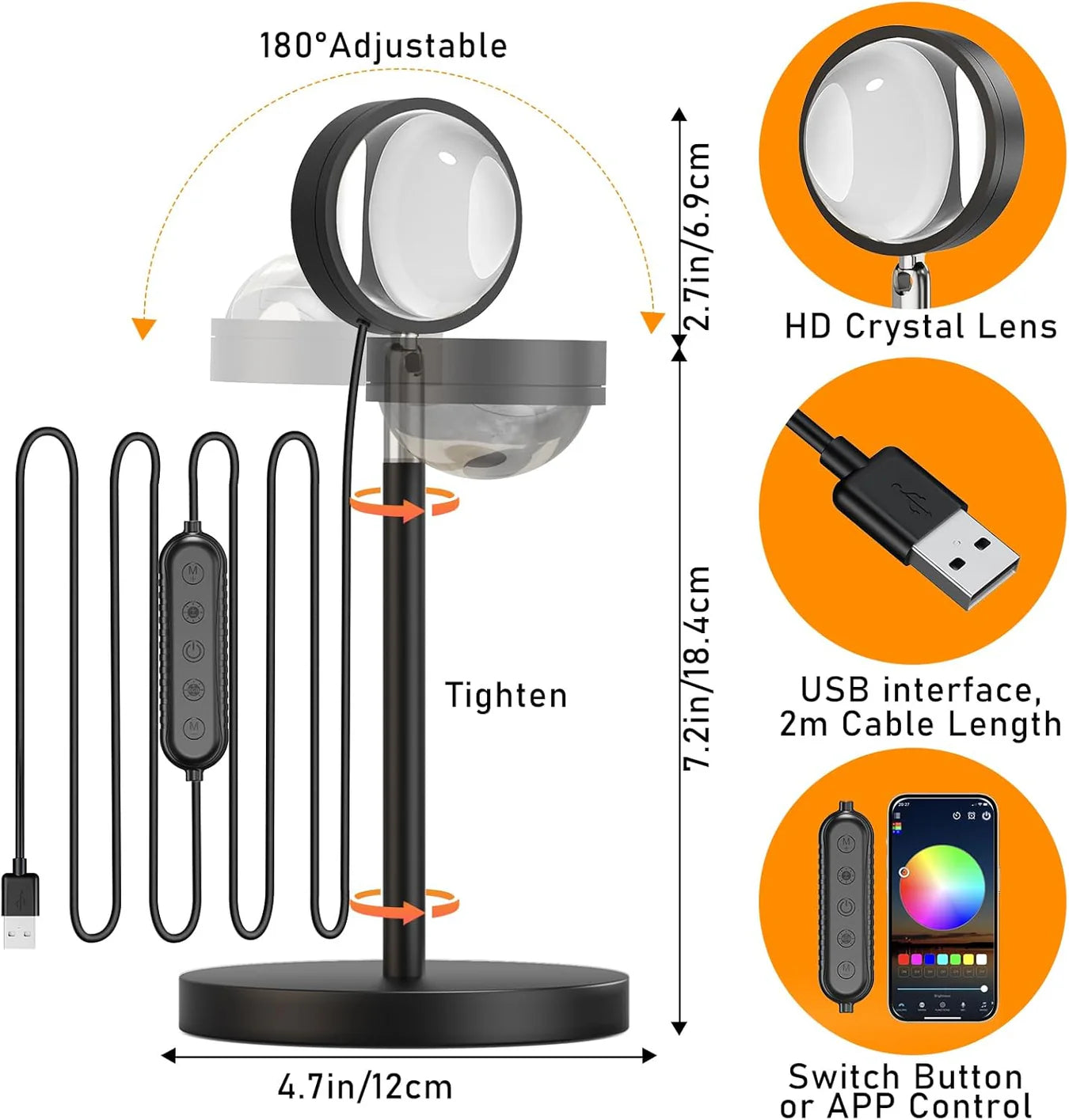 Remote Controlled Multicolor Sunset Lamp