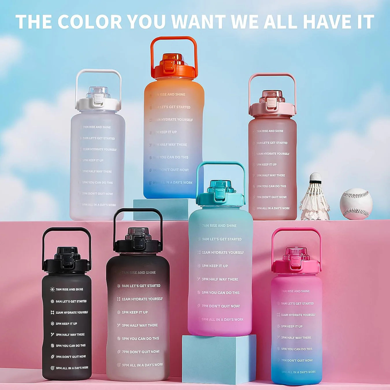 3 in 1 Sports Water Bottle Cold Driker Multi Purpose