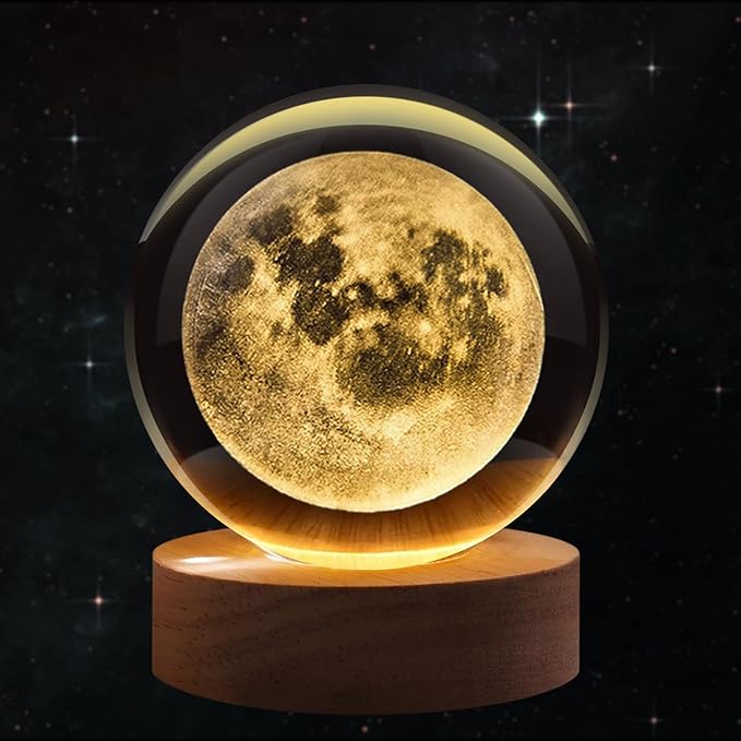 3D Moon Crystal Ball Night Light