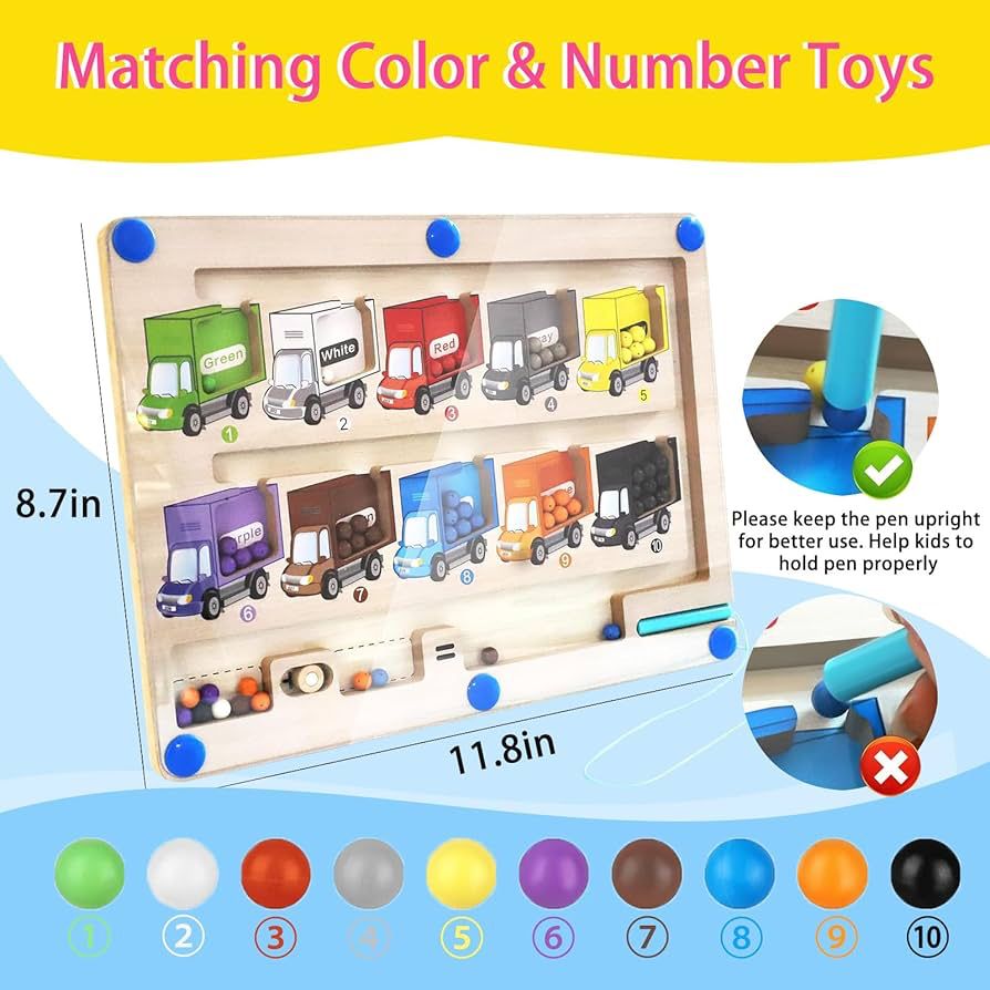 Magnetic Color and Number Maze-Educational Motor Skills toys