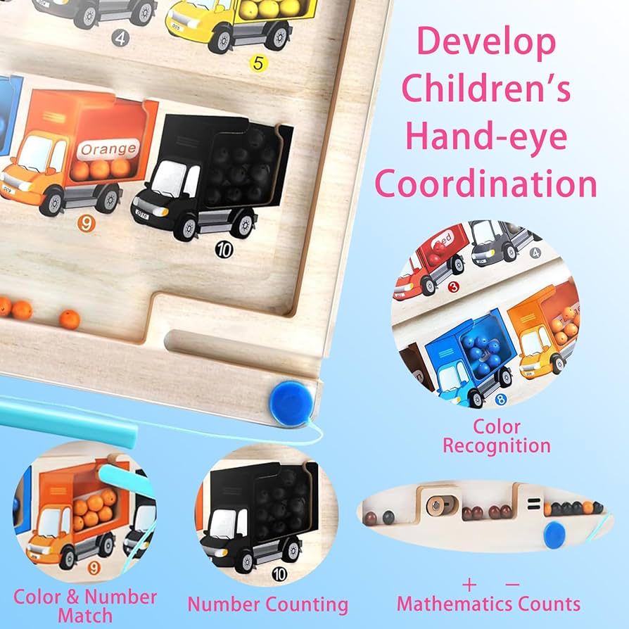 Magnetic Color and Number Maze-Educational Motor Skills toys