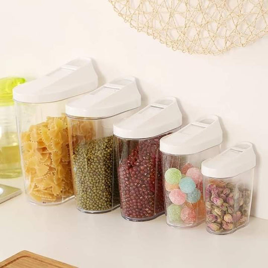Moisture-Proof 5-piece Acrylic Jar set with Lids for Storage Spices