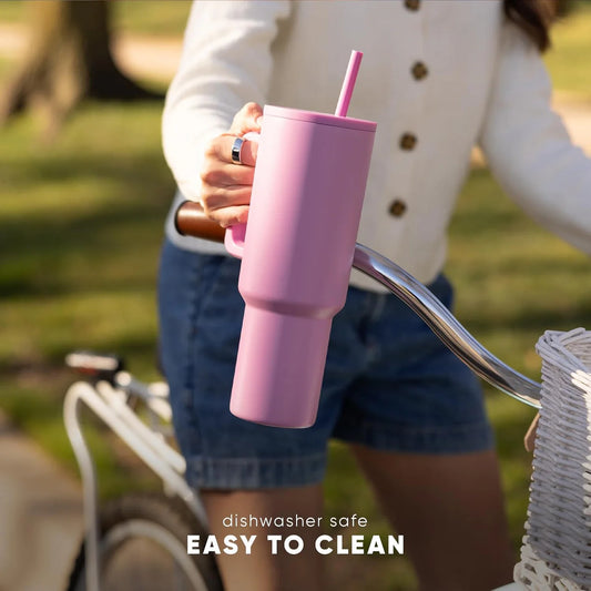 Modern Tumbler with Handle and Straw Lid