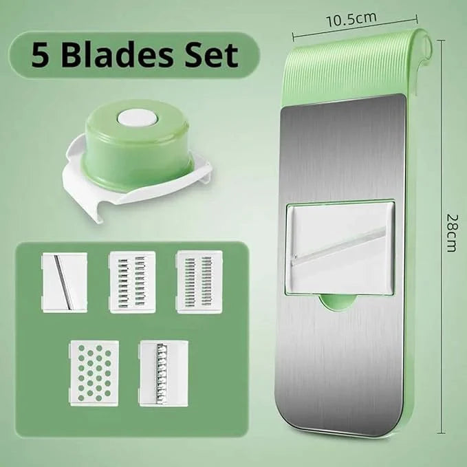 5 in 1 Multifunctional Vegetable Cutter for Kitchen with Stainless Steel Blades