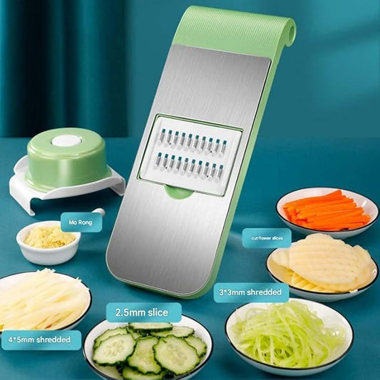 5 in 1 Multifunctional Vegetable Cutter for Kitchen with Stainless Steel Blades