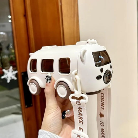 Bus Water Bottle With Straw And Strap