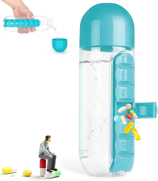 2 in 1 Water Bottle Medicine Box Storage Box