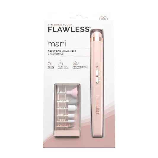Flawless Salon Nails Kit, Electronic Nail File and Full Pedicure Tool