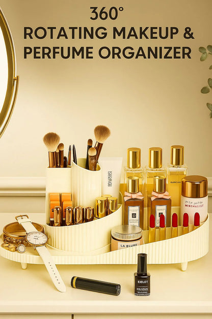 Makeup Organizer Countertop 360 Rotating Brush Holder Storage