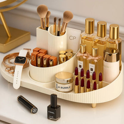 Makeup Organizer Countertop 360 Rotating Brush Holder Storage